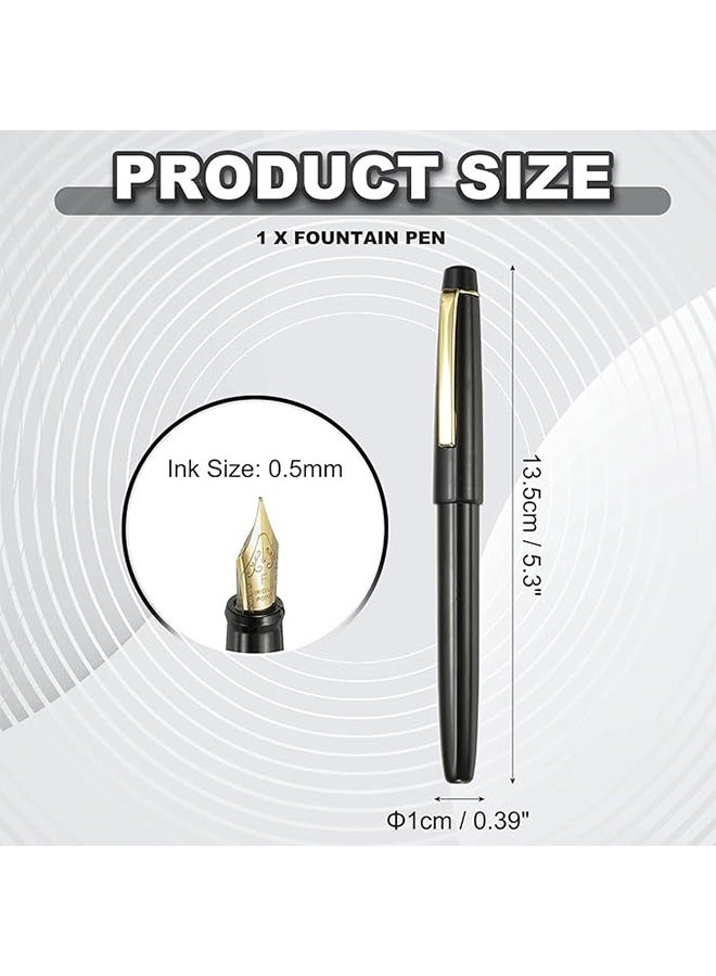 Fountain Pen Set, Refillable High End Business Signature Pen, 0.5MM Classic Metal Pen for Men and Women Writing (Black) - Image 3